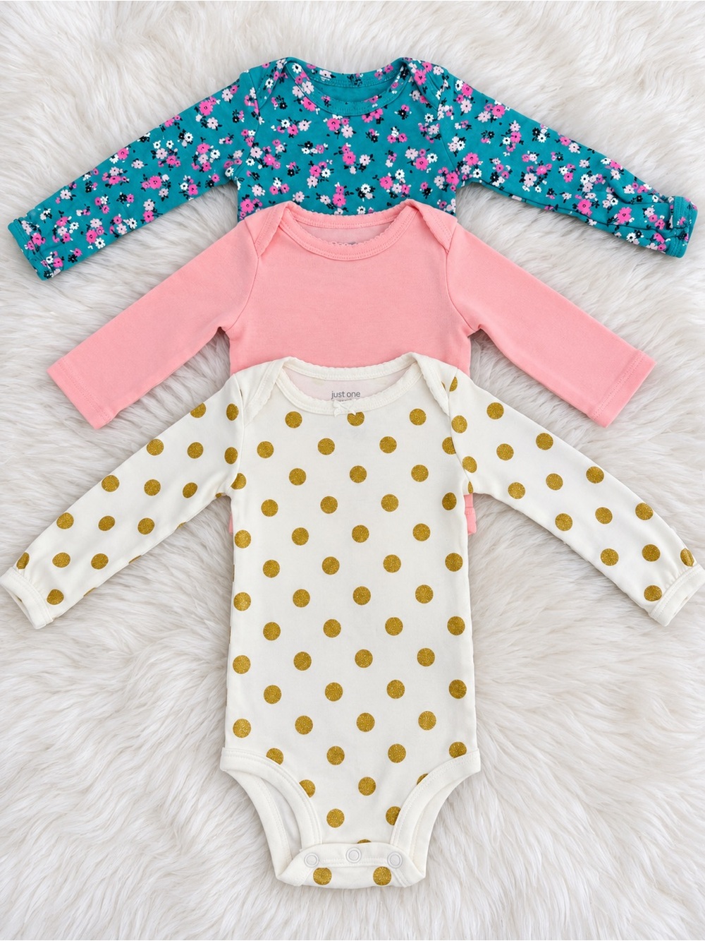 Baby Girl 3-Piece Long Sleeve Bodysuit Bundle